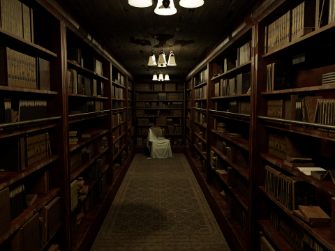 The Archivists Chamber An Old Vintage Office Environment 3D Model