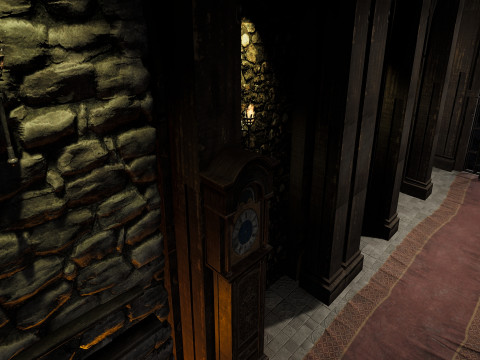 Magnificent Huge Gothic Library Cathedral-Like Interior Environment 3D 모델