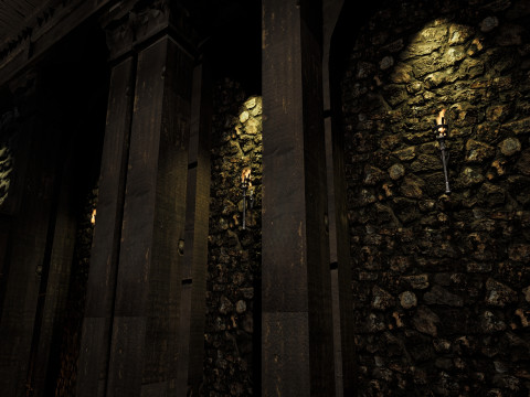 Magnificent Huge Gothic Library Cathedral-Like Interior Environment 3D 모델