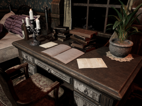 The Grand Vintage Hotel Suite Victorian Hotel Room 3D Model