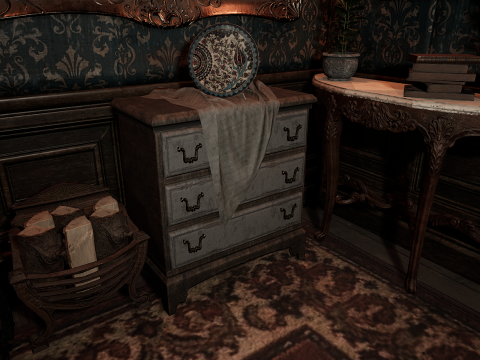 The Grand Vintage Hotel Suite Victorian Hotel Room 3D Model