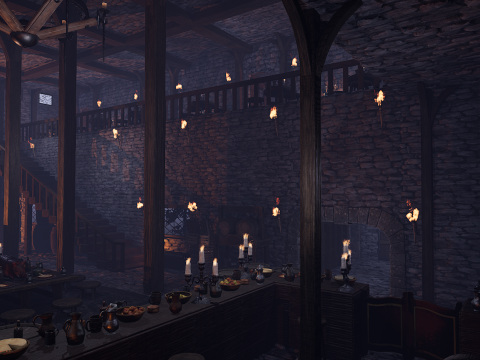 The Emberfang Tavern Medieval Cozy Environment 3D मॉडल
