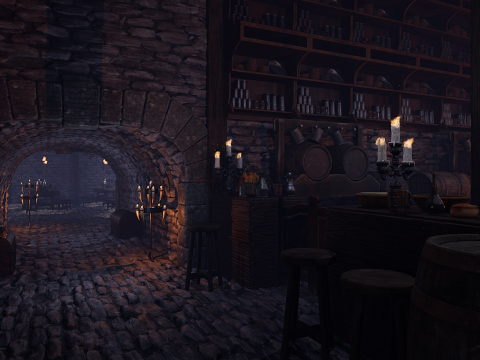 The Emberfang Tavern Medieval Cozy Environment 3D मॉडल