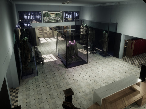 Объединенная средняя школа Redwood Valley. Крупномасштабная образовательная внутренняя среда 1990-х годов. 3D Модель