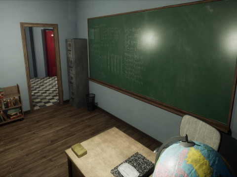 Объединенная средняя школа Redwood Valley. Крупномасштабная образовательная внутренняя среда 1990-х годов. 3D Модель