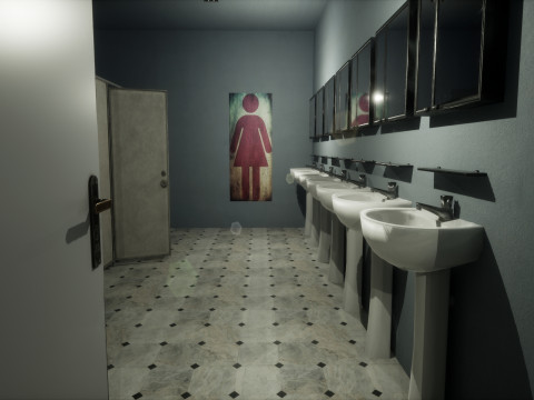 Объединенная средняя школа Redwood Valley. Крупномасштабная образовательная внутренняя среда 1990-х годов. 3D Модель