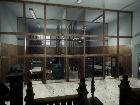 Объединенная средняя школа Redwood Valley. Крупномасштабная образовательная внутренняя среда 1990-х годов. 3D Модель