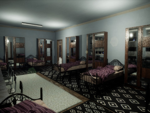 Объединенная средняя школа Redwood Valley. Крупномасштабная образовательная внутренняя среда 1990-х годов. 3D Модель