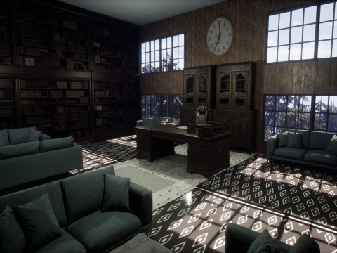 Объединенная средняя школа Redwood Valley. Крупномасштабная образовательная внутренняя среда 1990-х годов. 3D Модель