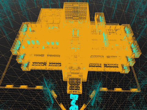 Объединенная средняя школа Redwood Valley. Крупномасштабная образовательная внутренняя среда 1990-х годов. 3D Модель