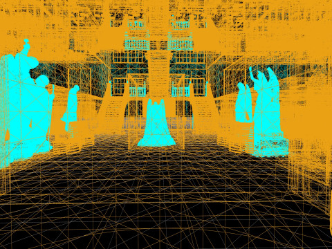 Объединенная средняя школа Redwood Valley. Крупномасштабная образовательная внутренняя среда 1990-х годов. 3D Модель