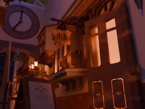 डियोरामा यूरोपीय गांव 3D मॉडल