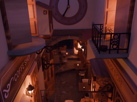 डियोरामा यूरोपीय गांव 3D मॉडल