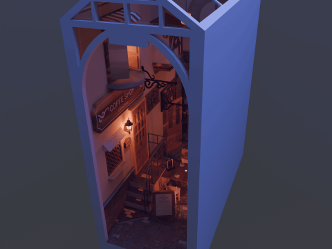 DIORAMA EUROPEAN VILLAGE Model 3D