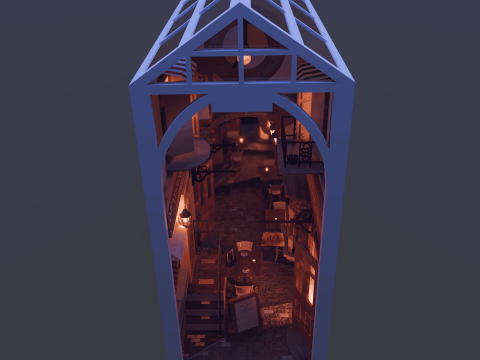 DIORAMA EUROPEAN VILLAGE Model 3D