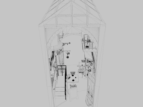 डियोरामा यूरोपीय गांव 3D मॉडल