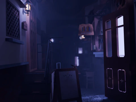 डियोरामा यूरोपीय गांव 3D मॉडल