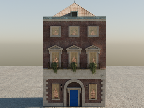 New York Style Old Building Realistic Exterior 3Dモデル
