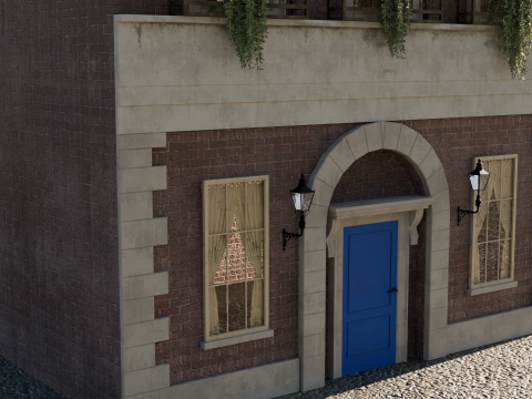 New York Style Old Building Realistic Exterior 3Dモデル