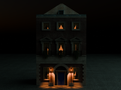 New York Style Old Building Realistic Exterior 3Dモデル