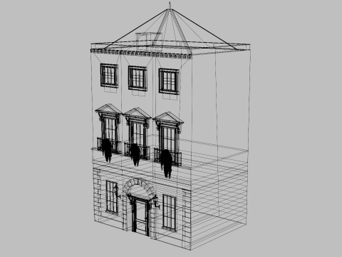New York Style Old Building Realistic Exterior 3Dモデル