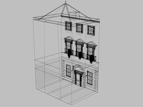 New York Style Old Building Realistic Exterior 3Dモデル