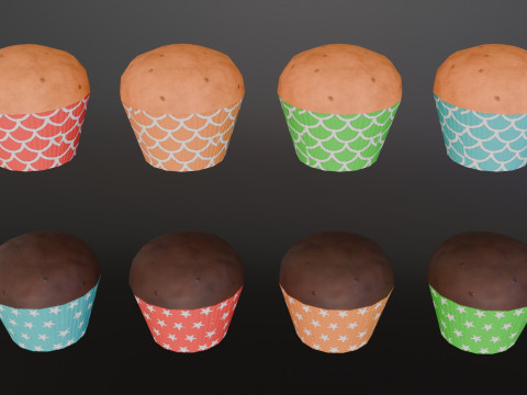 Low poly pack food 3D 模型