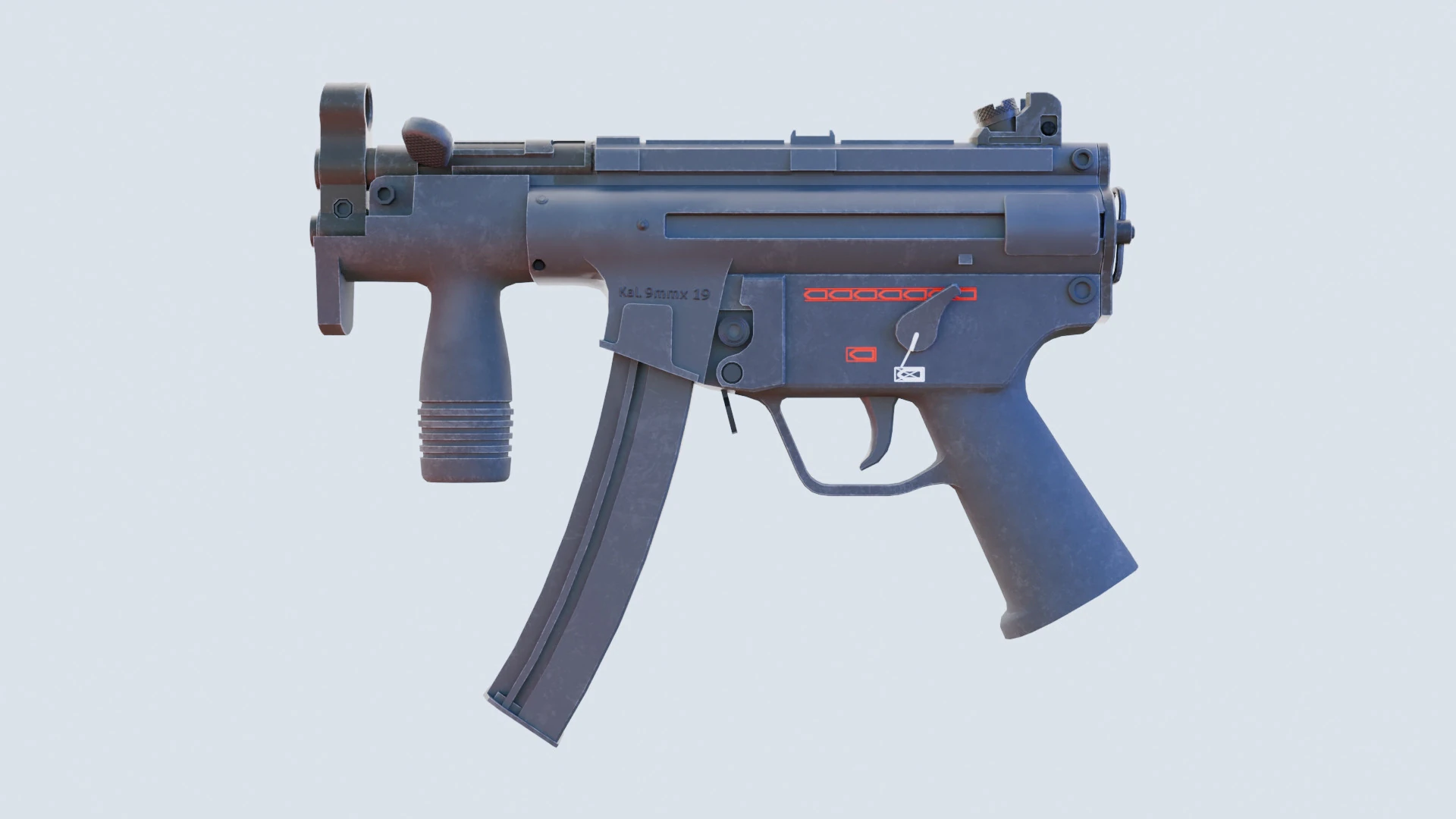 MP5K 3D Model .c4d .max .obj .3ds .fbx .stl .blend 
