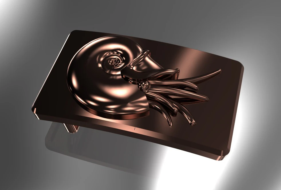 Belt buckle Nautilus 3D Print Model .c4d .max .obj .3ds .fbx .stl .blend