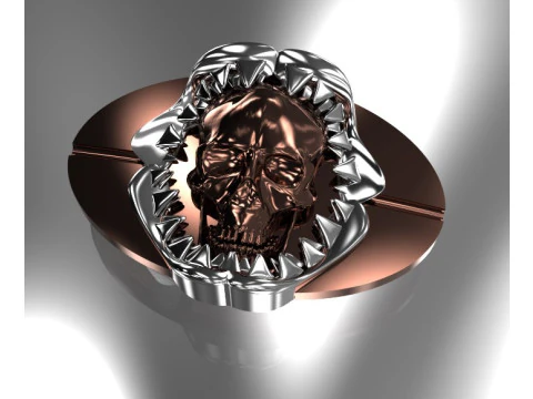 G&uuml;rtel mit Haifischzahnsch&auml;del-Schnalle 3D Druckmodell