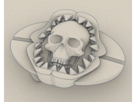 Shark tooth skull buckle belt 3Dプリントモデル