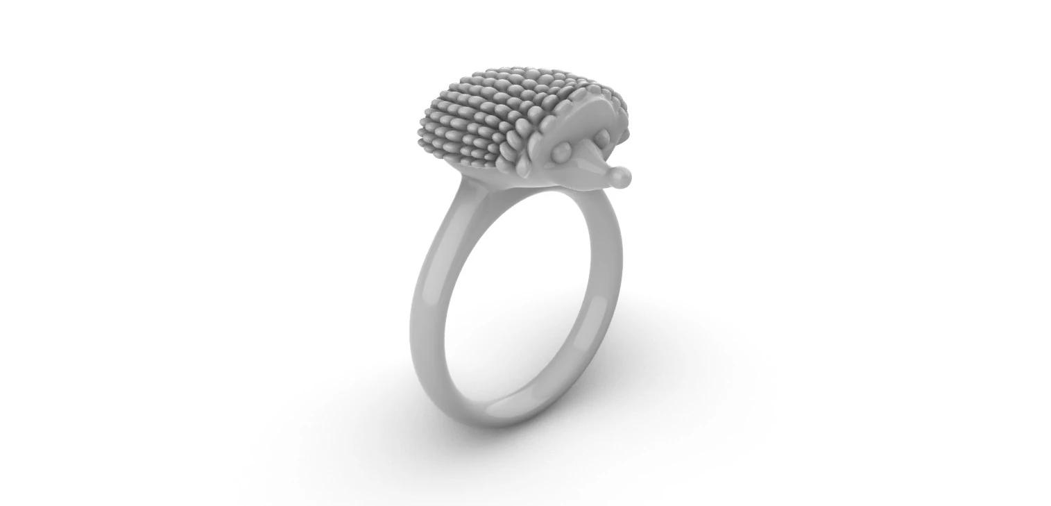 Ring hedgehog jewelry 3D Print Model .c4d .max .obj .3ds .fbx .stl .blend 