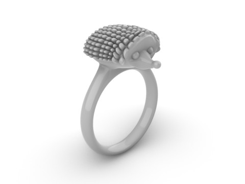Ring hedgehog jewelry Model Cetak 3D