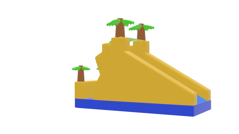 Water Slide inflatable 01 3D Model .c4d .max .obj .3ds .fbx .stl .blend 