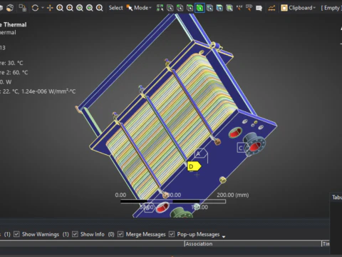 Trocador de calor de casco e tubo Modelo 3D