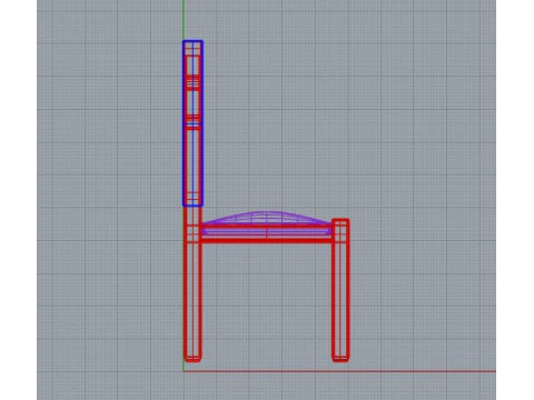 Minimalist Wooden Chair with Textured Cushion 3D Model
