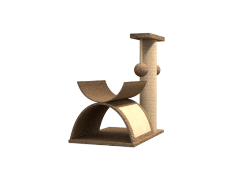 Modern Cat Scratching Post - with Sisal Design 3D 模型
