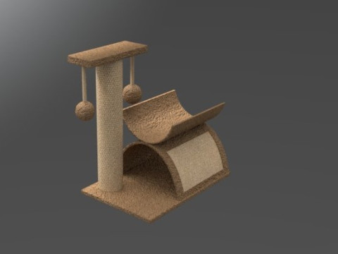 Modern Cat Scratching Post - with Sisal Design Modèle 3D
