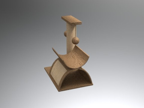 Modern Cat Scratching Post - with Sisal Design Modèle 3D