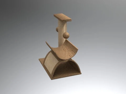 Modern Cat Scratching Post - with Sisal Design 3D Model