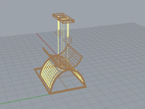 Modern Cat Scratching Post - with Sisal Design 3D Model