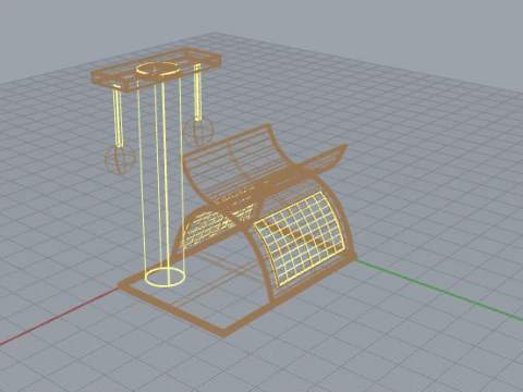 Modern Cat Scratching Post - with Sisal Design 3D Model