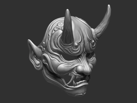 日本恶魔面具 3D 打印模型