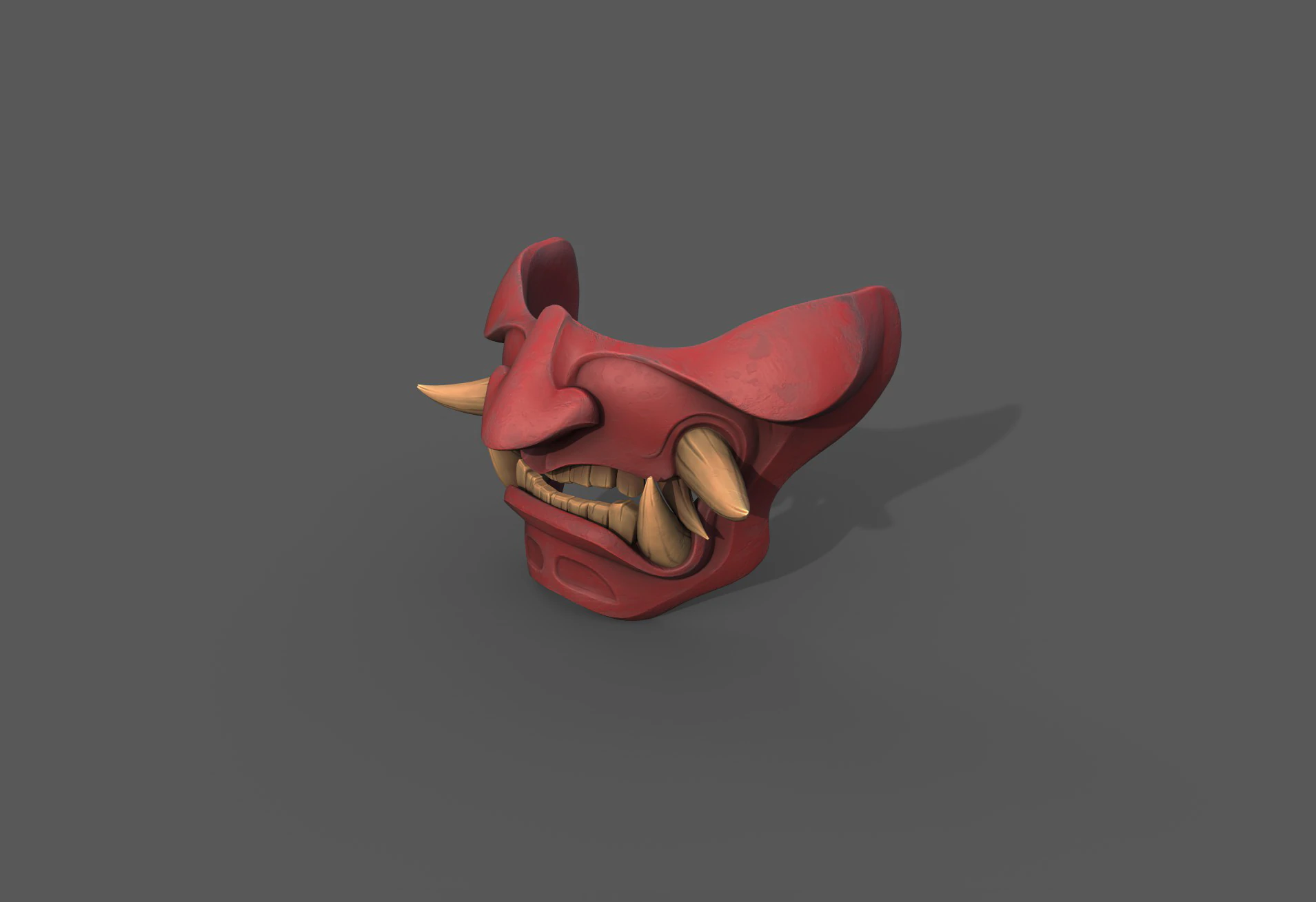 Devil Mask Japan 3D Print Model .c4d .max .obj .3ds .fbx .stl .blend 