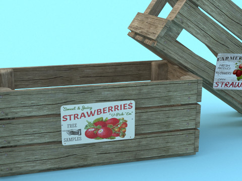 Wooden boxes Low-poly Modelo 3D