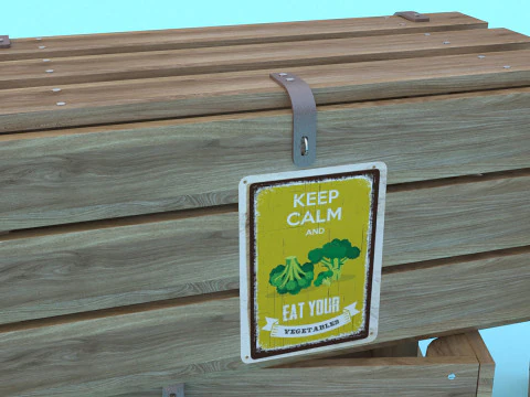 Scatole di legno Low-poly Modello 3D