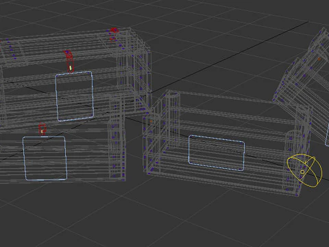 Scatole di legno Low-poly Modello 3D
