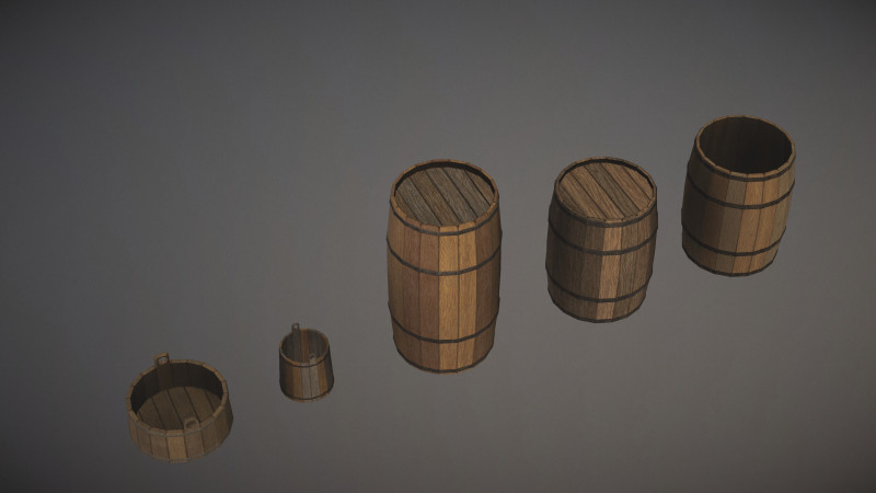 Western Barrels 3Dモデル .c4d .max .obj .3ds .fbx .stl .blend