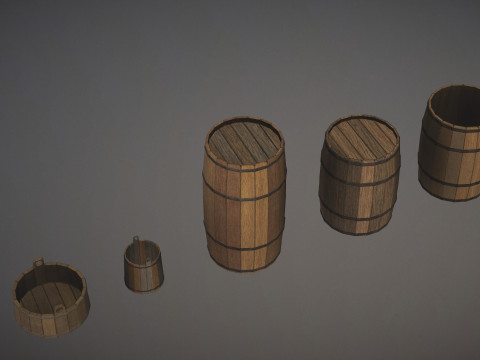 Western Barrels 3D Модель