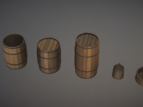 Western Barrels 3D Модель